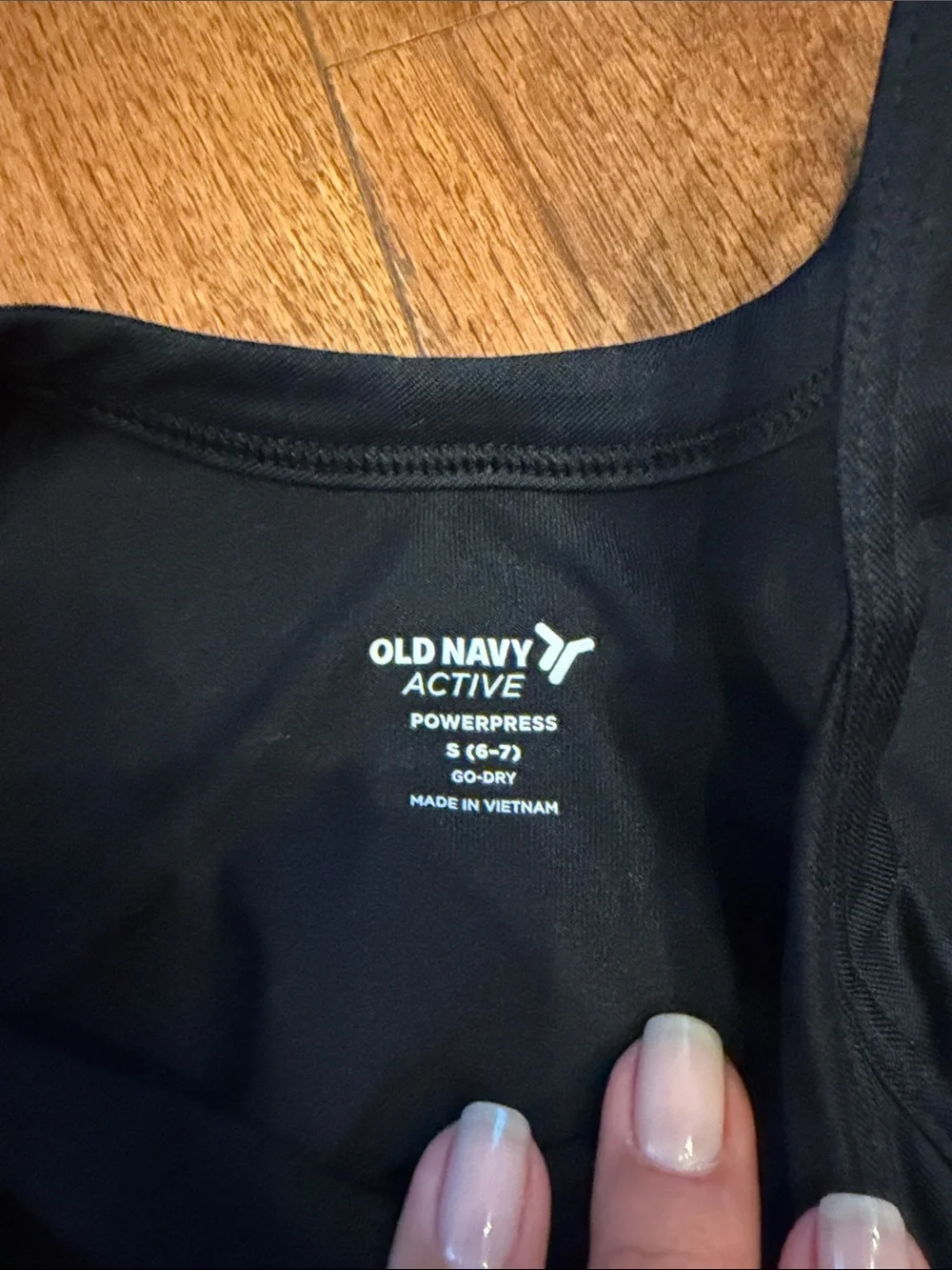 Girl’s Athletic Black Tank Top Dress with built in shorts and a phone pocket